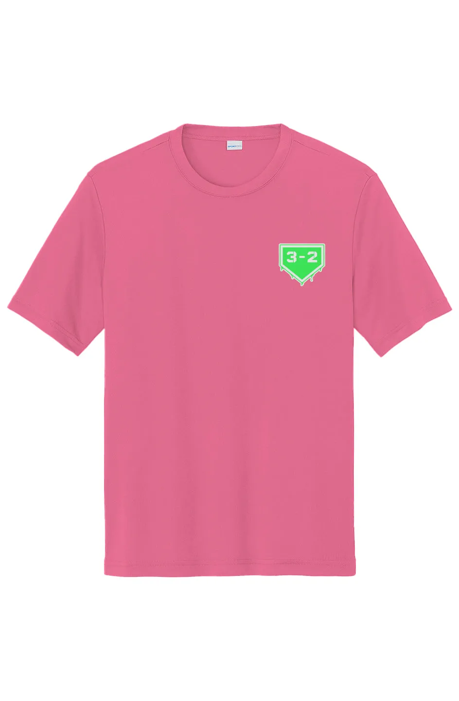 3-2 Drip Performance Tee - Lime & White