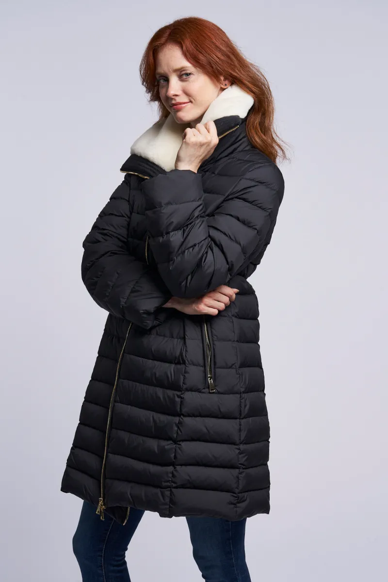 4281 Down coat shearling collar Two color choices  Winter Sale $250