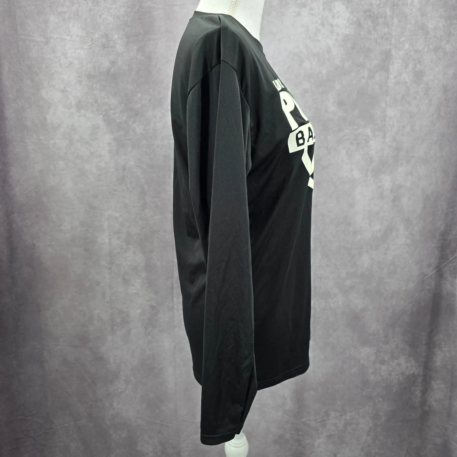 A4 Black Long Sleeve Lady Pirates Basketball Activewear Top Small