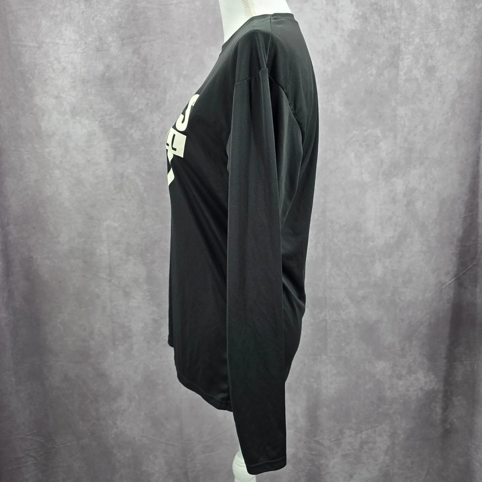 A4 Black Long Sleeve Lady Pirates Basketball Activewear Top Small