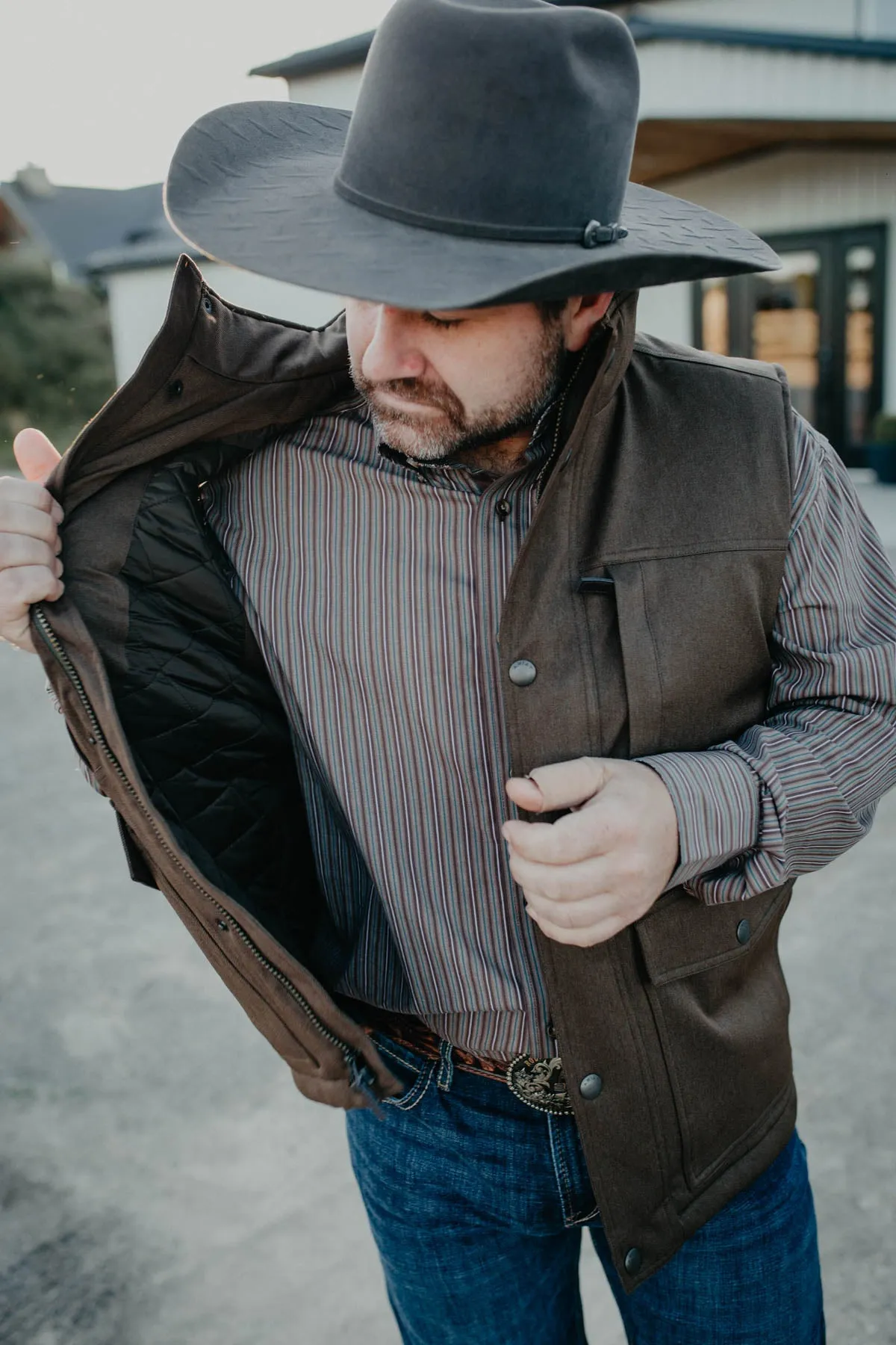 'Abilene' Men's Ariat Brown Vest (S-XXL)
