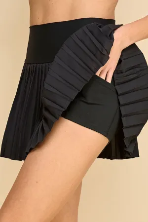 ACE PLEATED TENNIS SKIRT (BLACK)