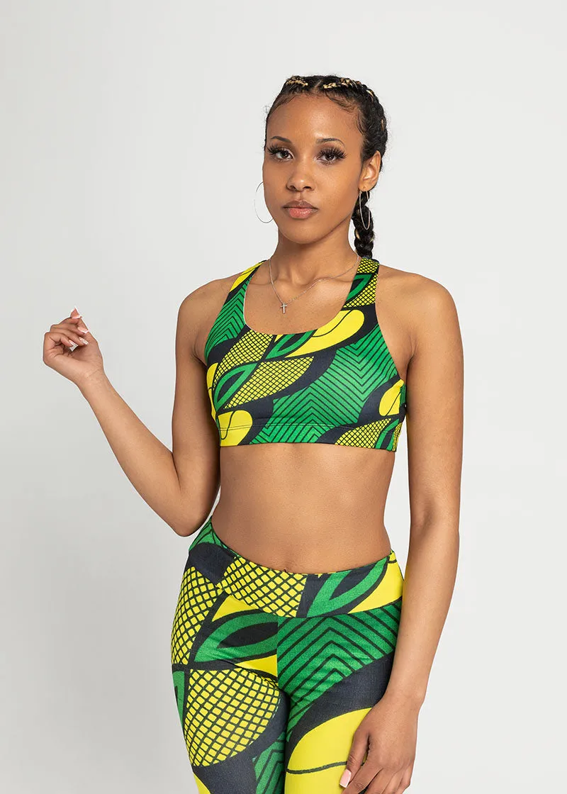 Alake African Print  Seamless Sports Bra- plus size available