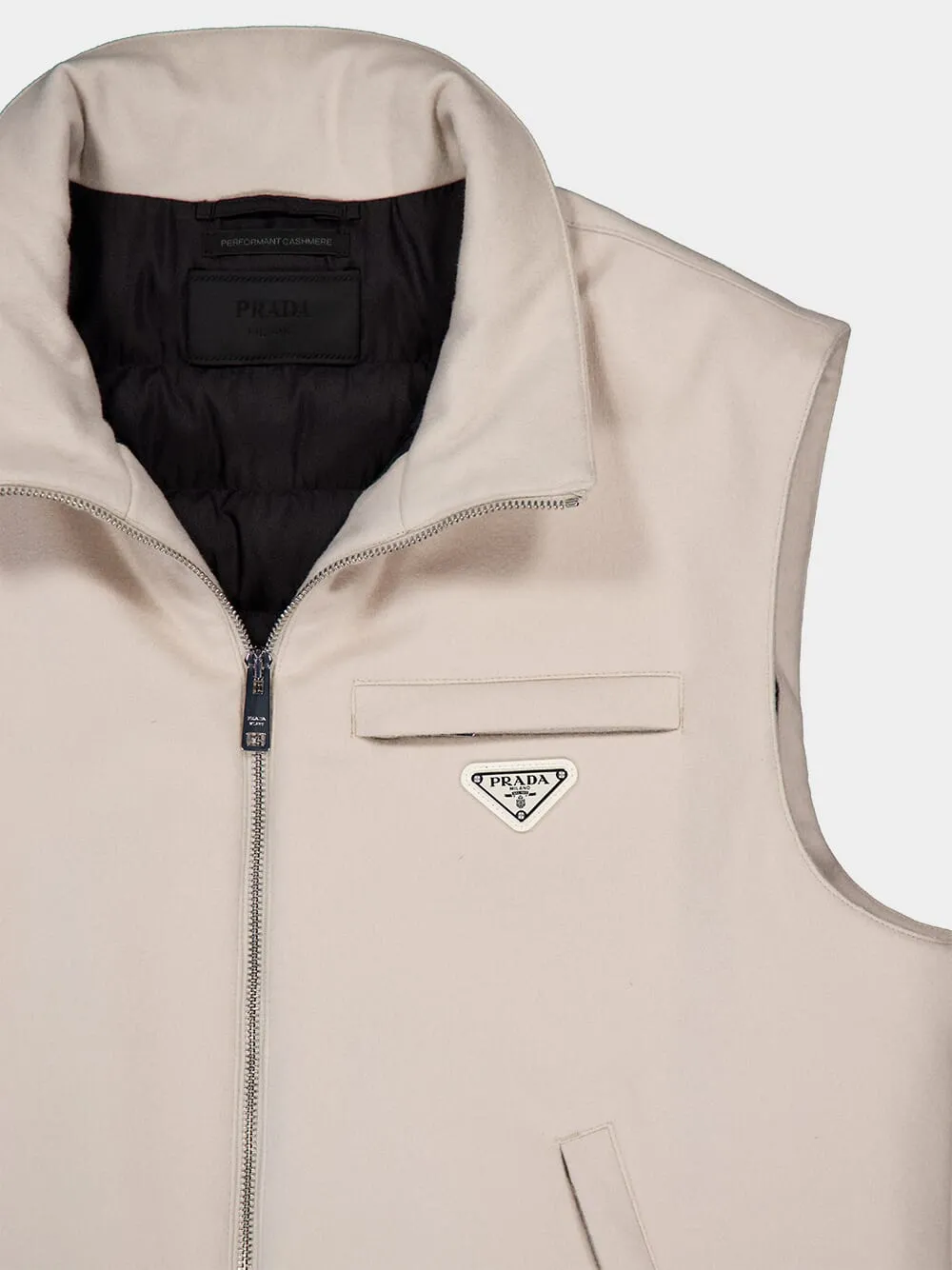 Albino White Cashmere Down Vest