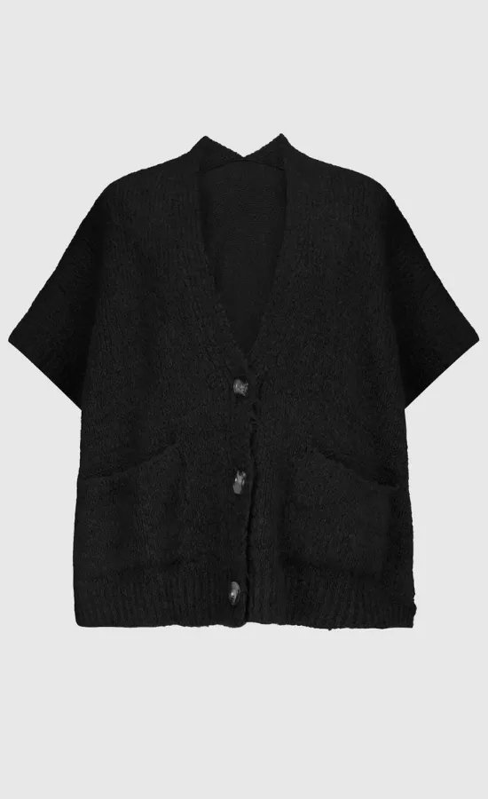 Alembika Black Signature Short Sleeve Sweater/Cardigan