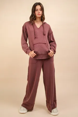 Aria- Oversized Brushed French Terry Knit Hoodie Top