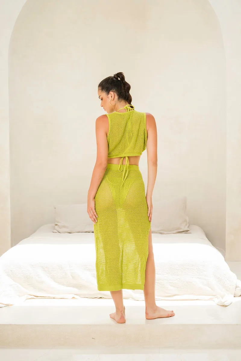 Ariel Knit Set - Lime Green