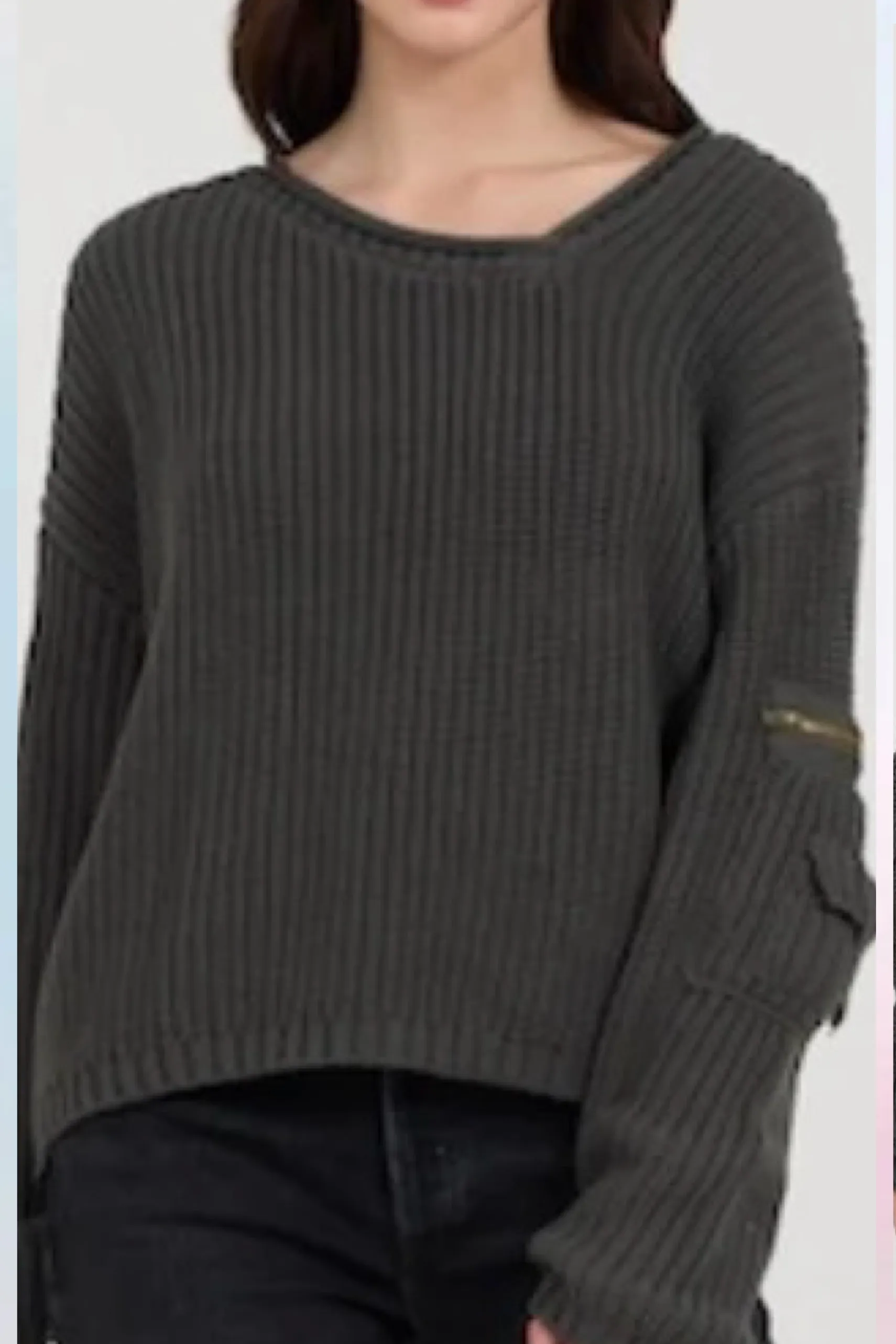 Asymmetrical Neck Sweater