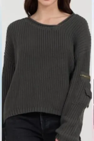 Asymmetrical Neck Sweater