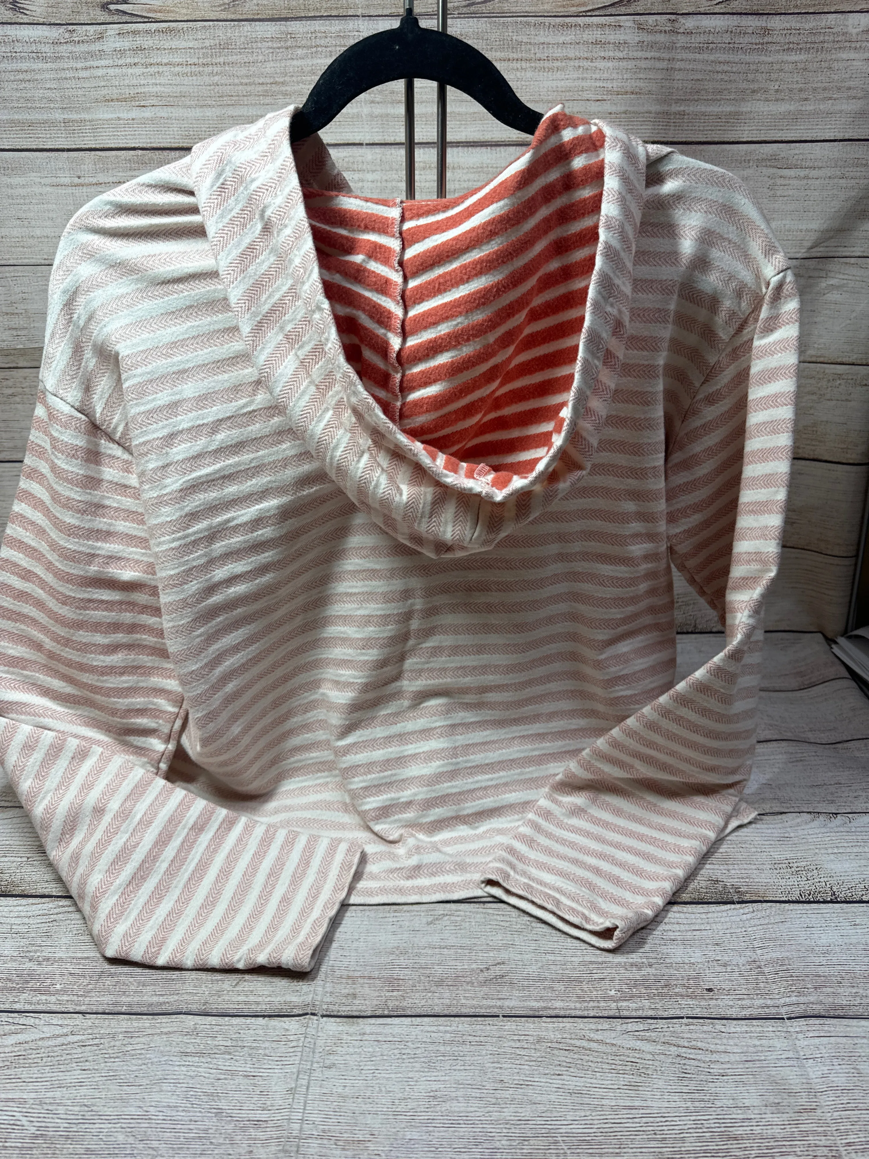 Athletic Top Long Sleeve Hoodie By Columbia In Orange & White, Size: S