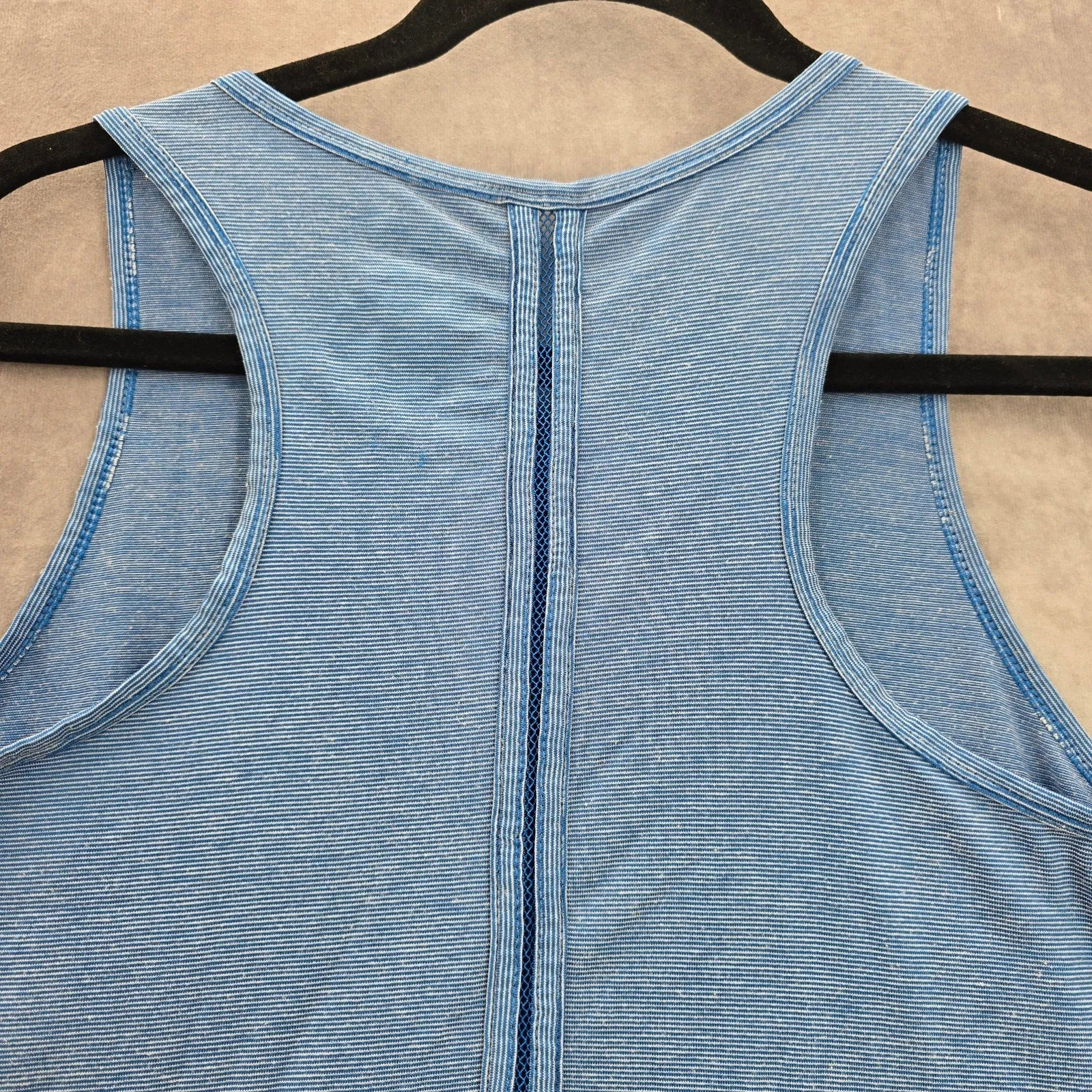 Avia Blue Stripe Athletic Activewear Tank Top Medium