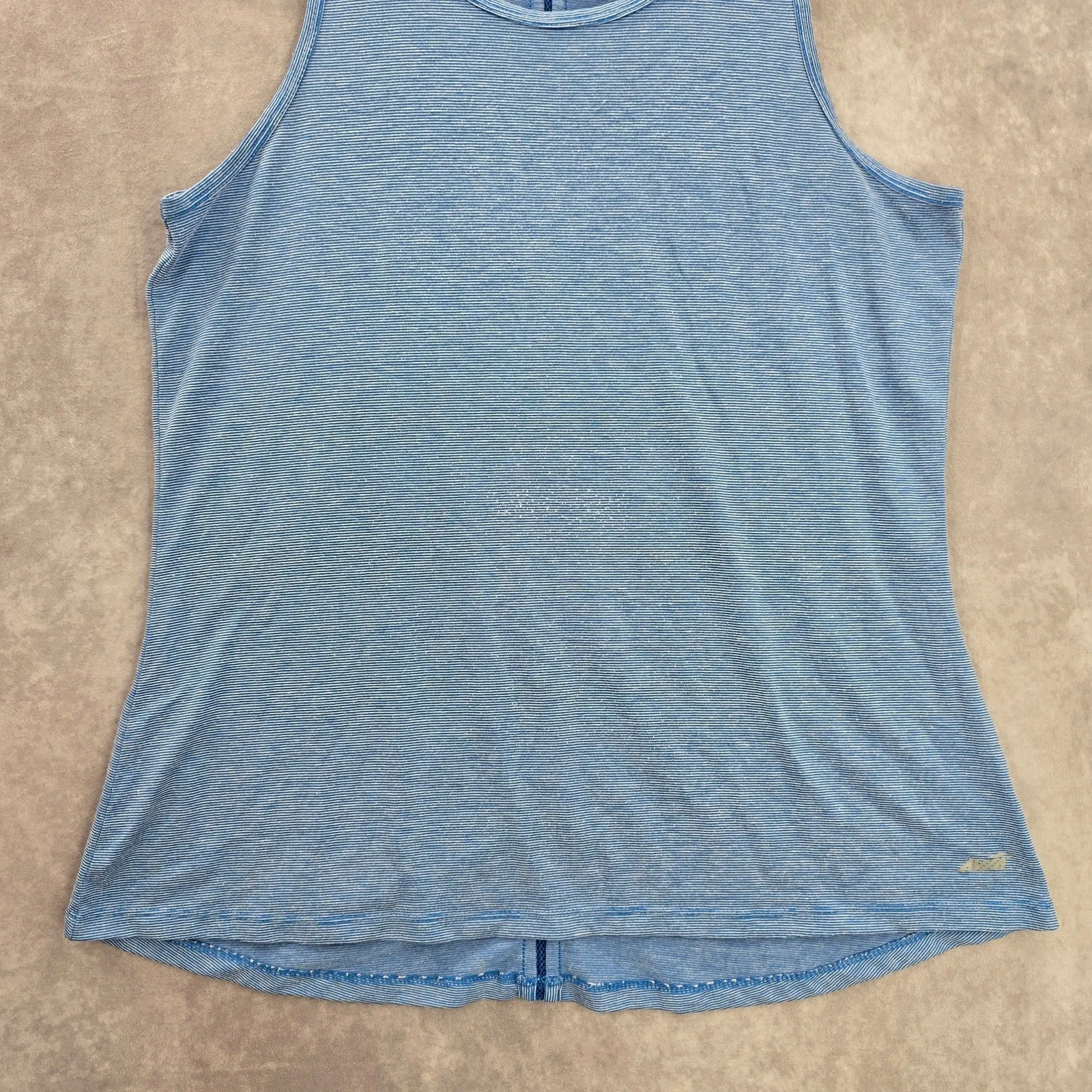 Avia Blue Stripe Athletic Activewear Tank Top Medium