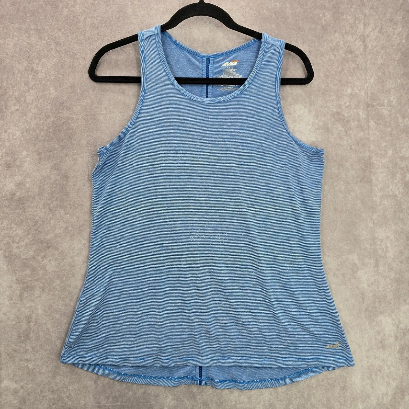 Avia Blue Stripe Athletic Activewear Tank Top Medium