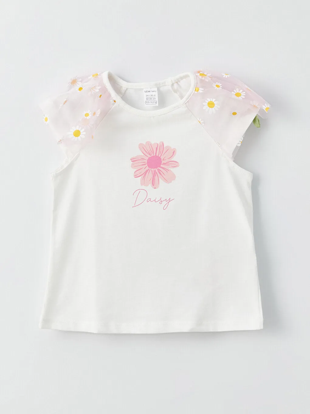Baby Girl Floral Patterned T-Shirt and Shorts and Skirt 2-Piece Set