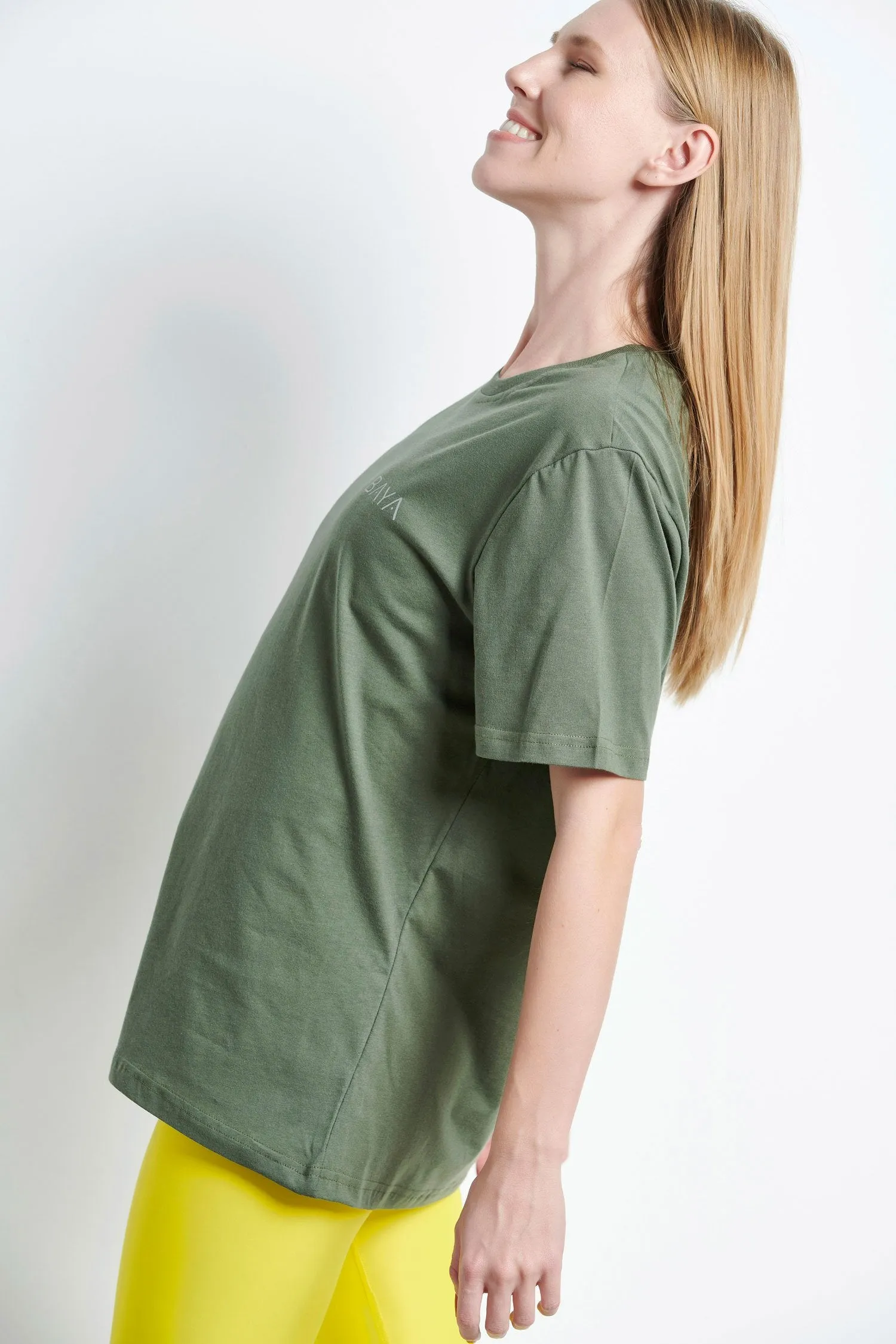 Basic T-shirt από οργανικό βαμβάκι | Χακί