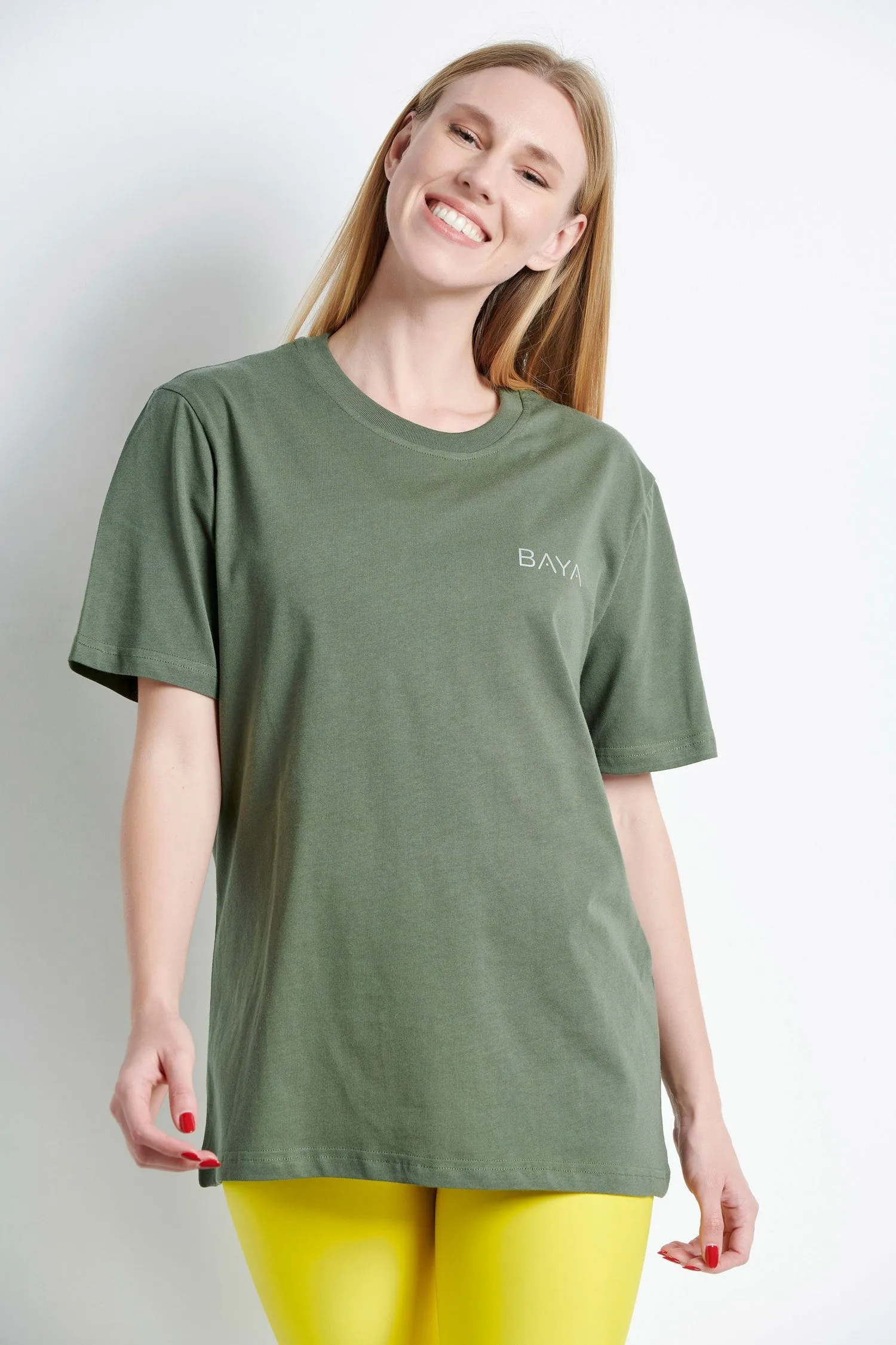 Basic T-shirt από οργανικό βαμβάκι | Χακί