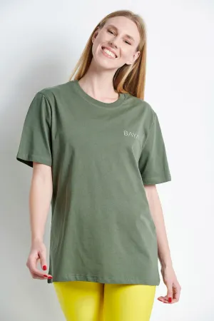Basic T-shirt από οργανικό βαμβάκι | Χακί