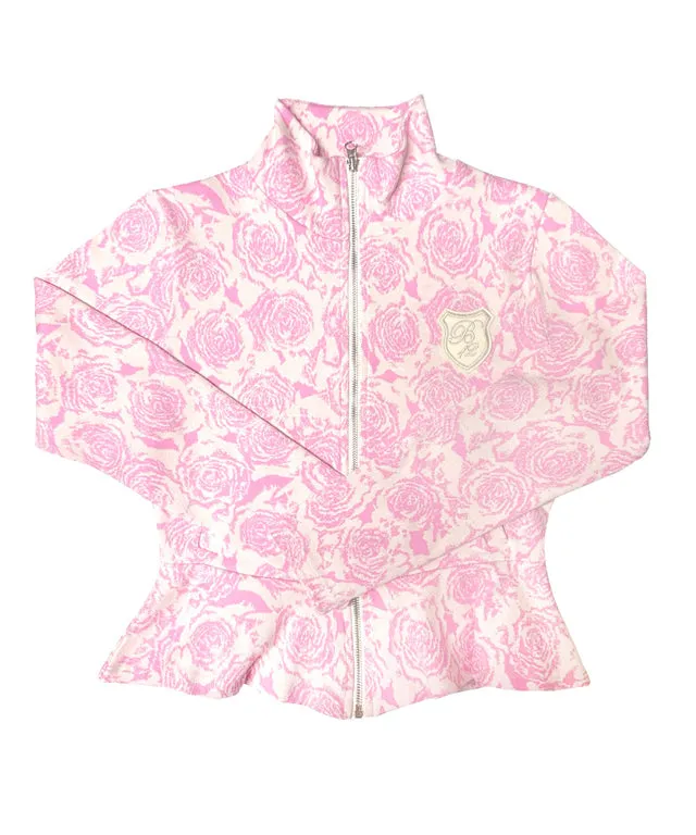 BENECIA 12 Jacquard Pink Rose Zip-up - Pink