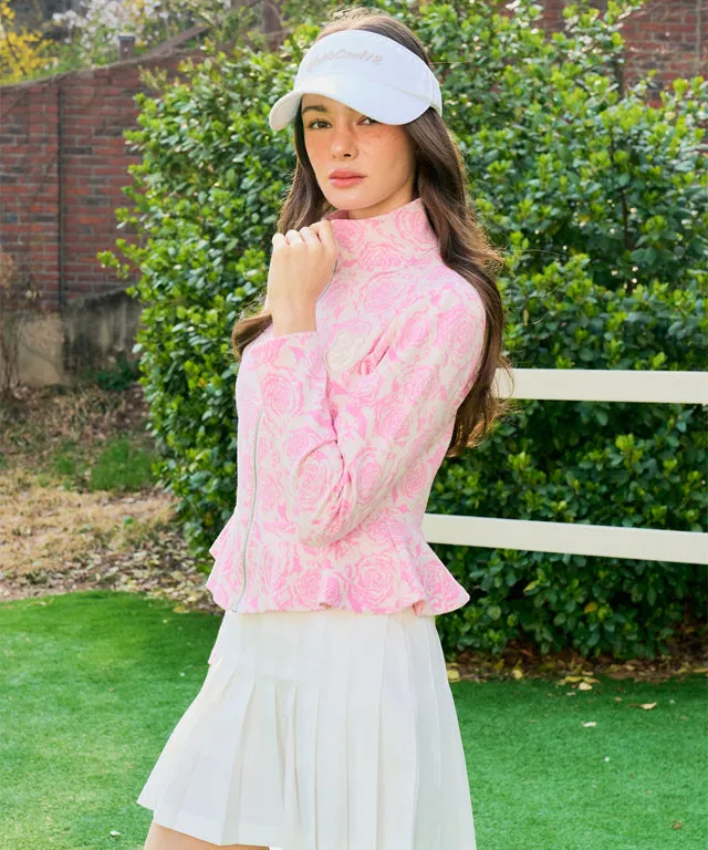 BENECIA 12 Jacquard Pink Rose Zip-up - Pink