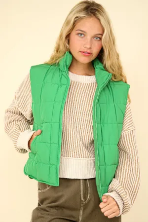 Beth- Solid Puffer Padded Warm Vest