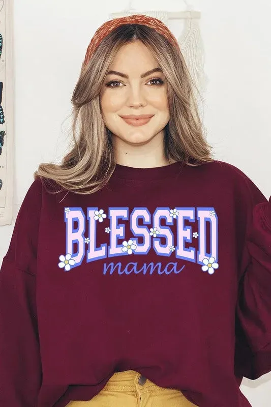 Blessed Mama Oversized Graphic Sweatshirt