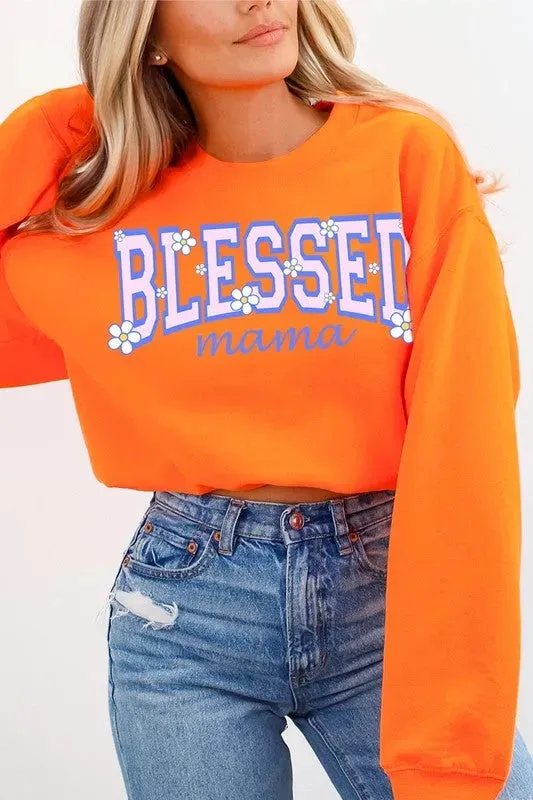 Blessed Mama Oversized Graphic Sweatshirt