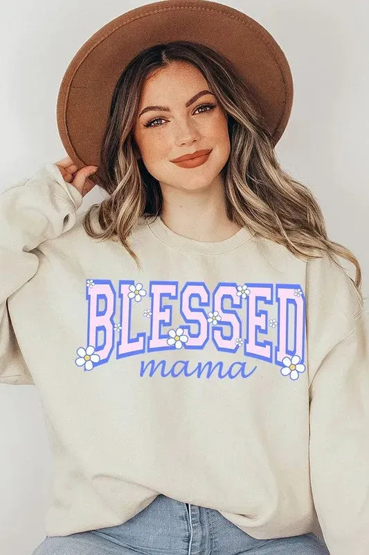 Blessed Mama Oversized Graphic Sweatshirt