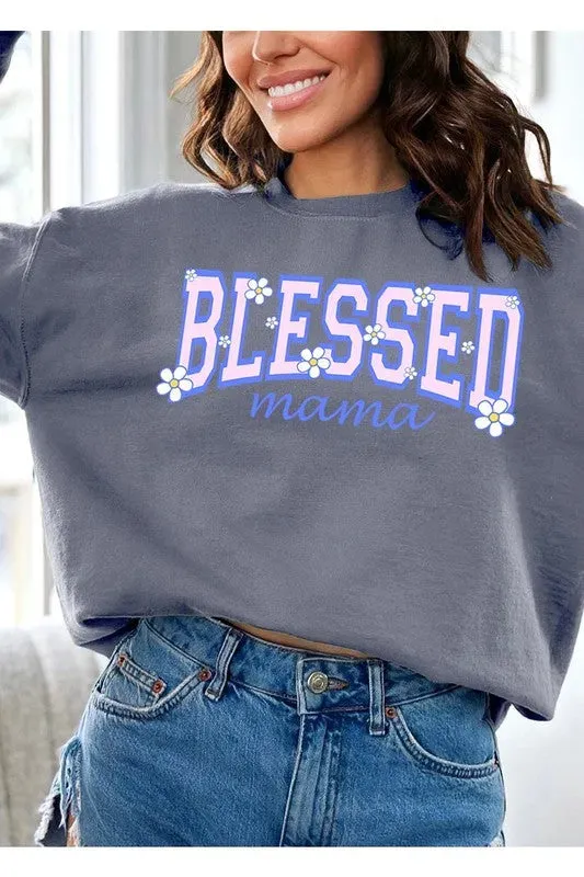 Blessed Mama Oversized Graphic Sweatshirt