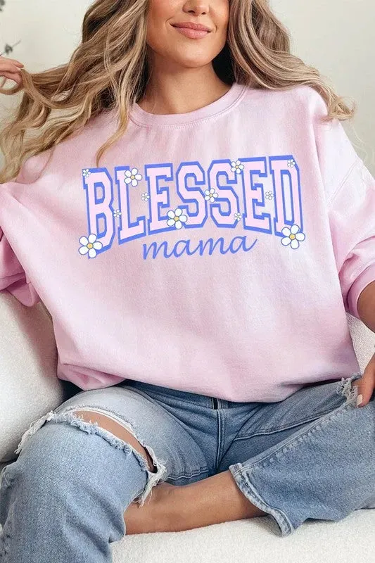 Blessed Mama Oversized Graphic Sweatshirt