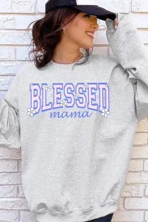 Blessed Mama Oversized Graphic Sweatshirt