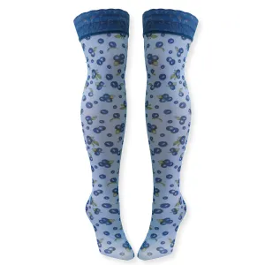 Blueberry Thrill Printed Stay Up Stockings 4X/5X