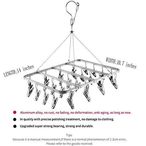 Bojly Drying Hanger Rack Foldable Clip and Laundry for Drying Clothes Socks Towels Lingerie Underwear
