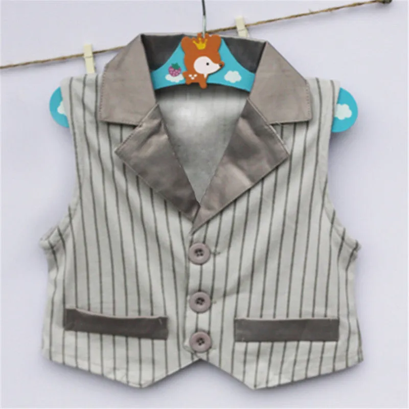 Boys Kids Gentleman Set 4pcs T Shirt Vest Tie Pant Outfits Baby Clothes Age 0-3Y NW