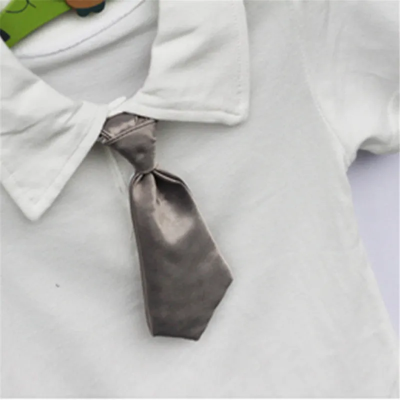 Boys Kids Gentleman Set 4pcs T Shirt Vest Tie Pant Outfits Baby Clothes Age 0-3Y NW