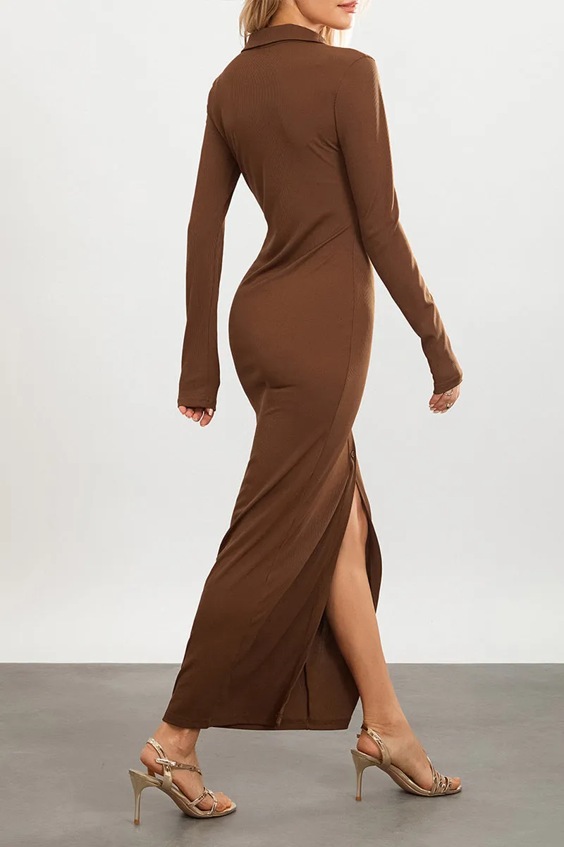 BS3216 Button-up Long Dress Outerwear