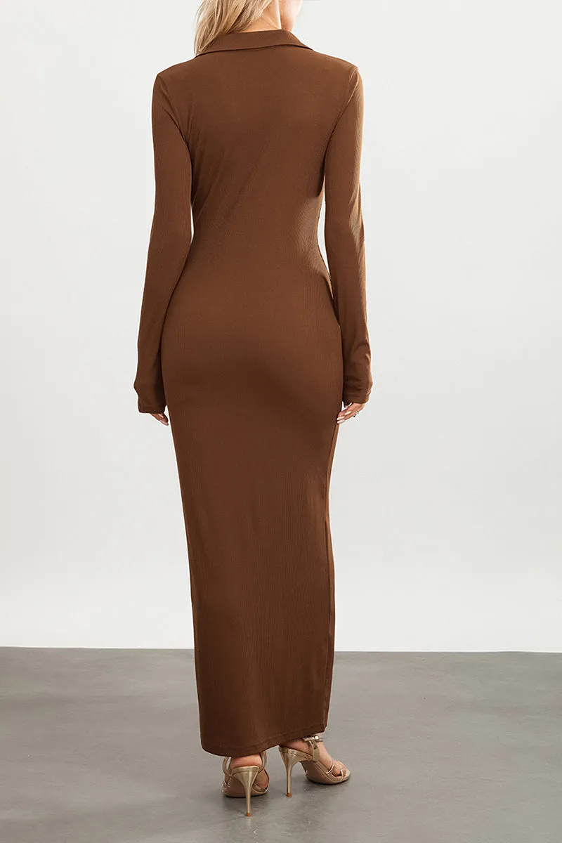BS3216 Button-up Long Dress Outerwear