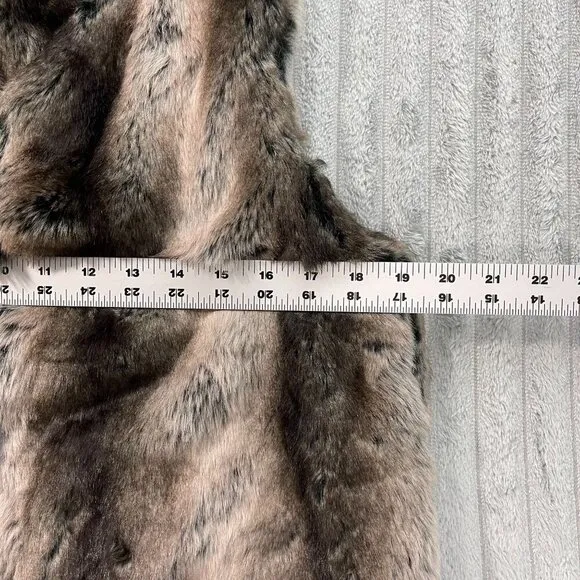 Cashmere Animal Print Faux Fur Vest Soft Warm Luxurious Boho Chic Womens Large