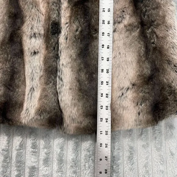 Cashmere Animal Print Faux Fur Vest Soft Warm Luxurious Boho Chic Womens Large
