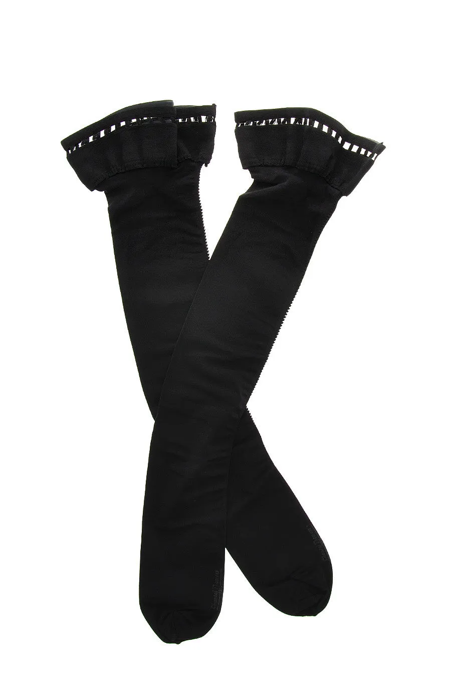 CHANTAL THOMASS BACK SEAM Black Opaque Hold Ups