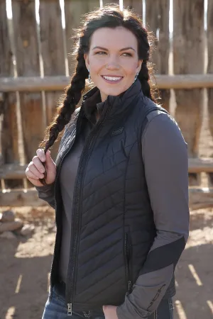 CLMAV9885001-XS-Black Vest Cinch Quilted