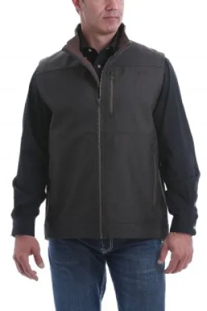 CLMWV1515004-XS-Brown Cinch Mens Vest Textured Bonded