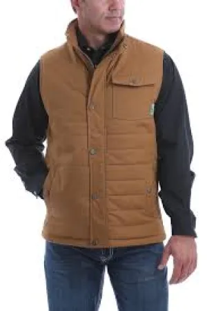 CLMWV1532001-XL-Lt Brn Vest Cinch Mens Quilted