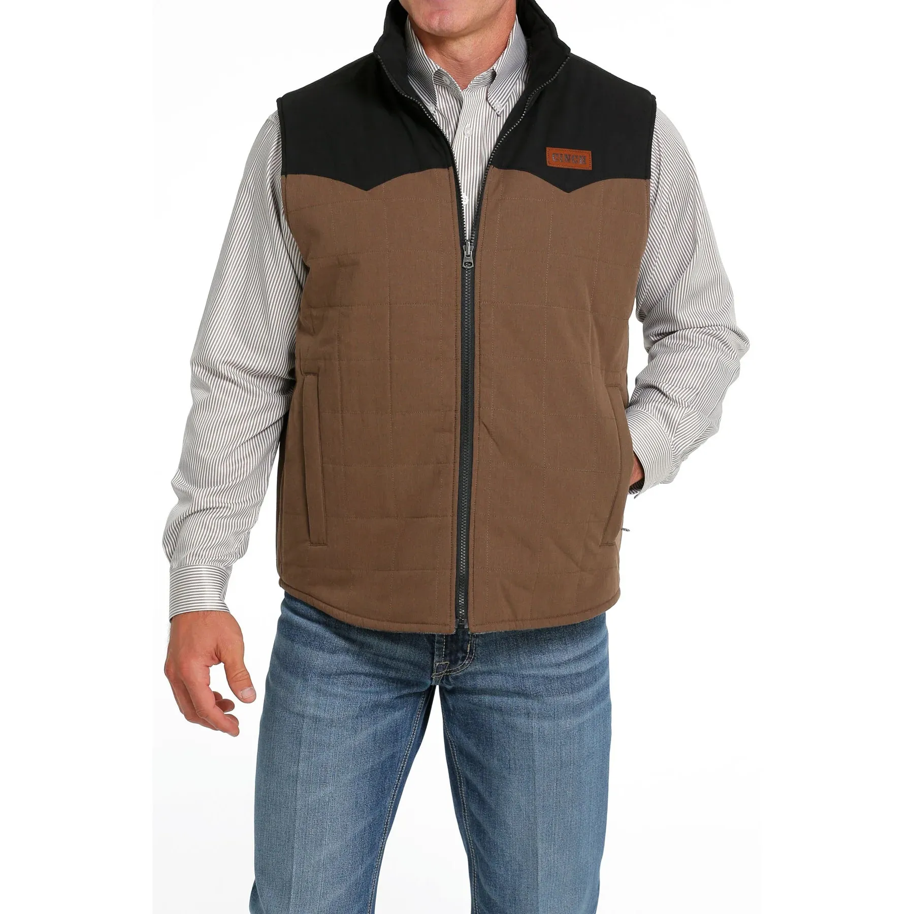 CLMWV1576003-Blk/Brwn Cinch Mens Reversible Vest