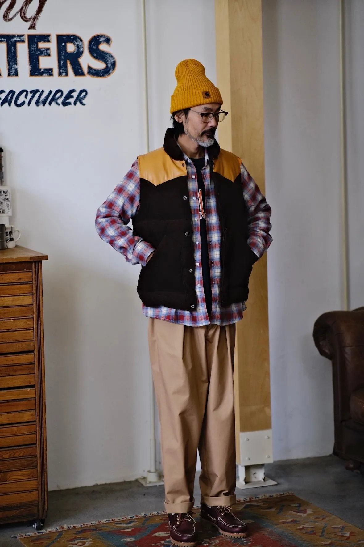 Corduroy Leather Vest