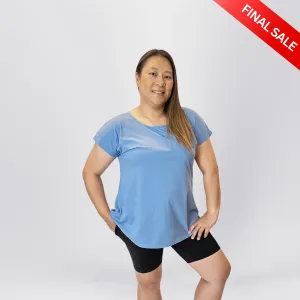 CORE CAP SLEEVED TEE - CRYSTAL BLUE