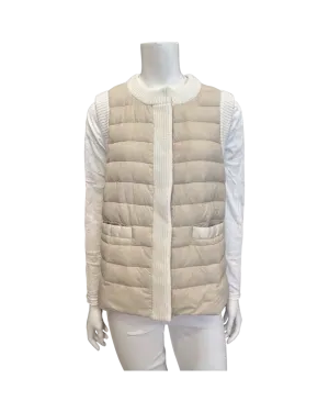 Cortland Vest in Beige/White Cotton