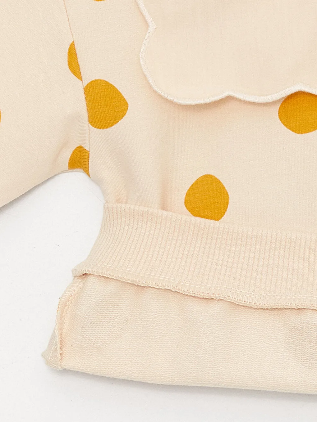 Crew Neck Long Sleeve Patterned Baby Girl Sweatshirt and Tights 2-Piece Set