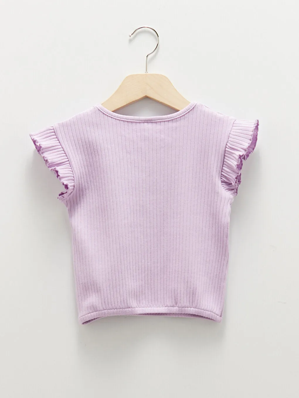 Crew Neck Short Sleeve Self-Patterned Baby Girl T-Shirt and Tights Set of 2