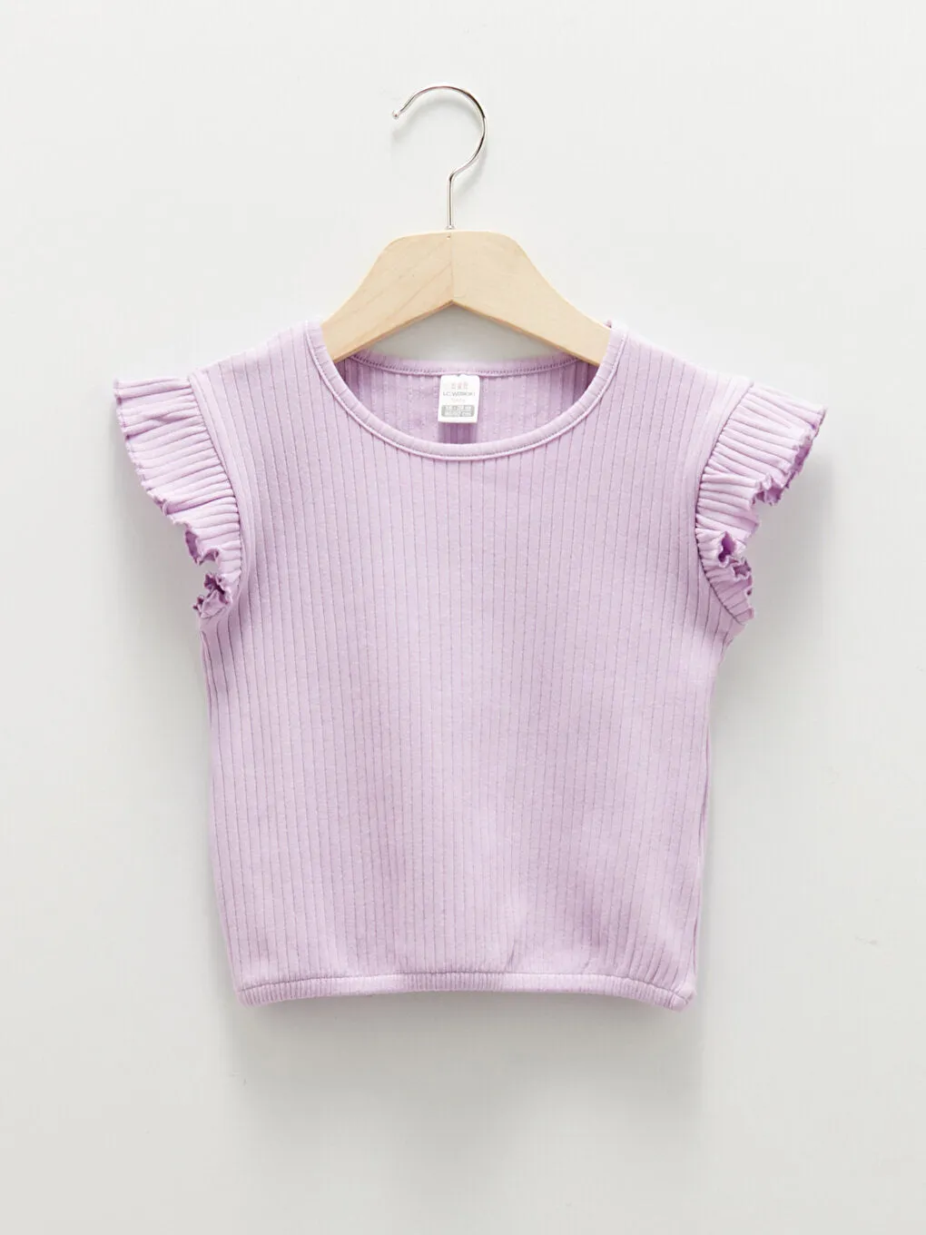 Crew Neck Short Sleeve Self-Patterned Baby Girl T-Shirt and Tights Set of 2