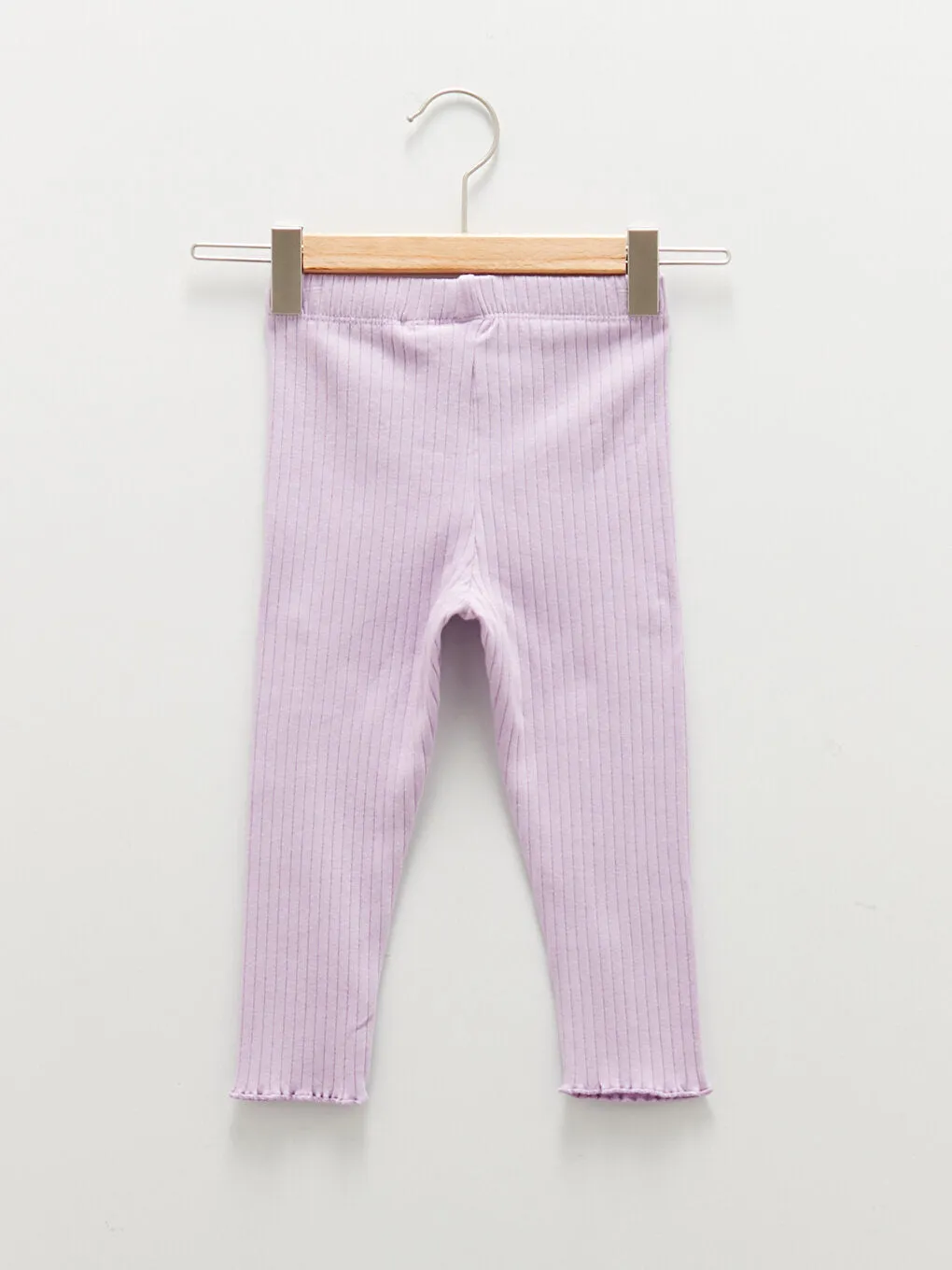 Crew Neck Short Sleeve Self-Patterned Baby Girl T-Shirt and Tights Set of 2